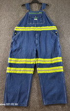 Liberty Bib Overalls Safety Reflective Neon Mens 48x29 Road Industry Work Wear