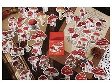 45 pcs Mushroom Sticker Pack,Red Mushroom Caps, Fungi Sticker, Fungus Stickers