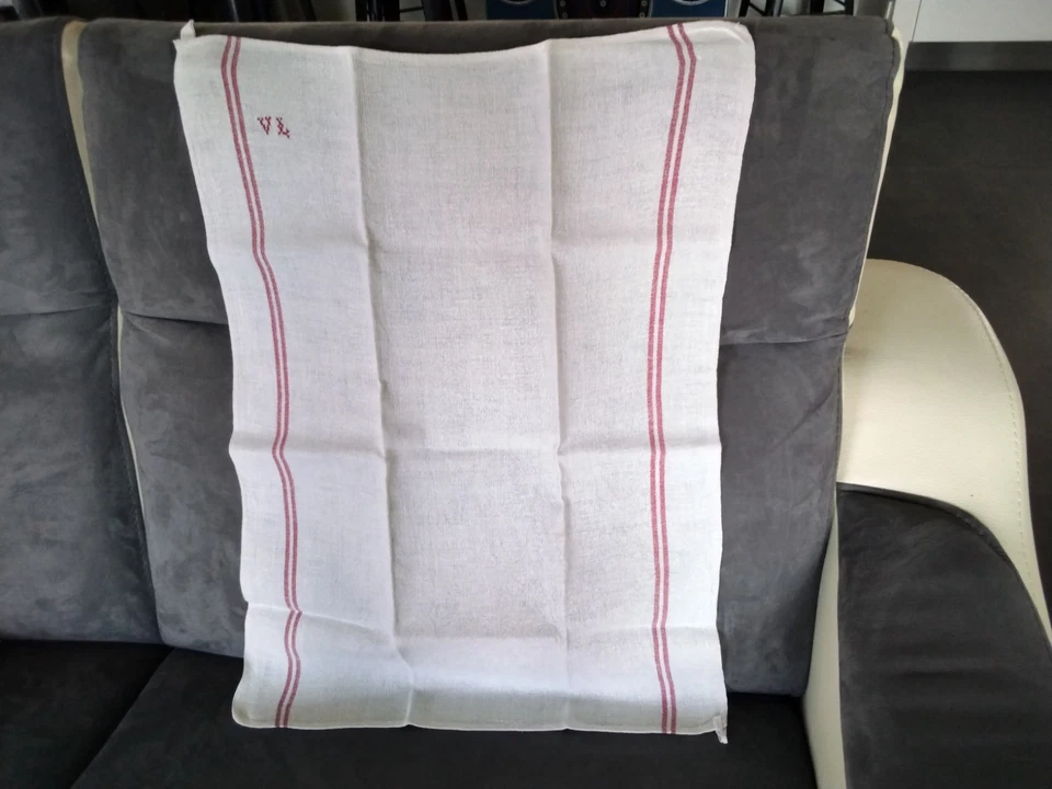 28 Anciens Grands Torchons En Métis Et Lin Lavés Et Repassés  En Très Bon État - Photo 3/4