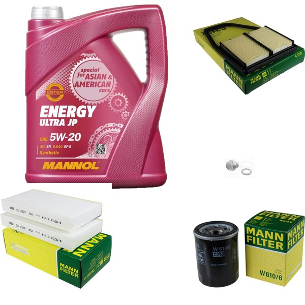 MANN-FILTER Inspektionspakete Mannol 5L Energy 5W-20 FüR Honda Stream 1.7 16V-image