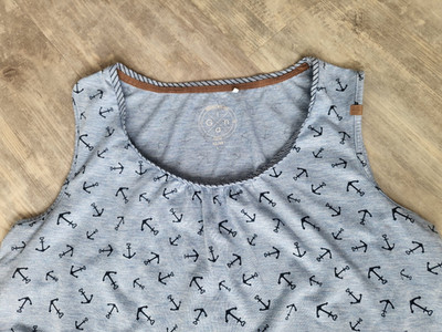 T SHIRT BLUSE TOP GINA SOMMER BLAU ANER 42 44 XX L VISKOSE POLY  RICHTIG SCHICK