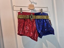 Suicide Squad Booty Sequined Shorts Harley Quinn Cosplay Costume Size S OR M