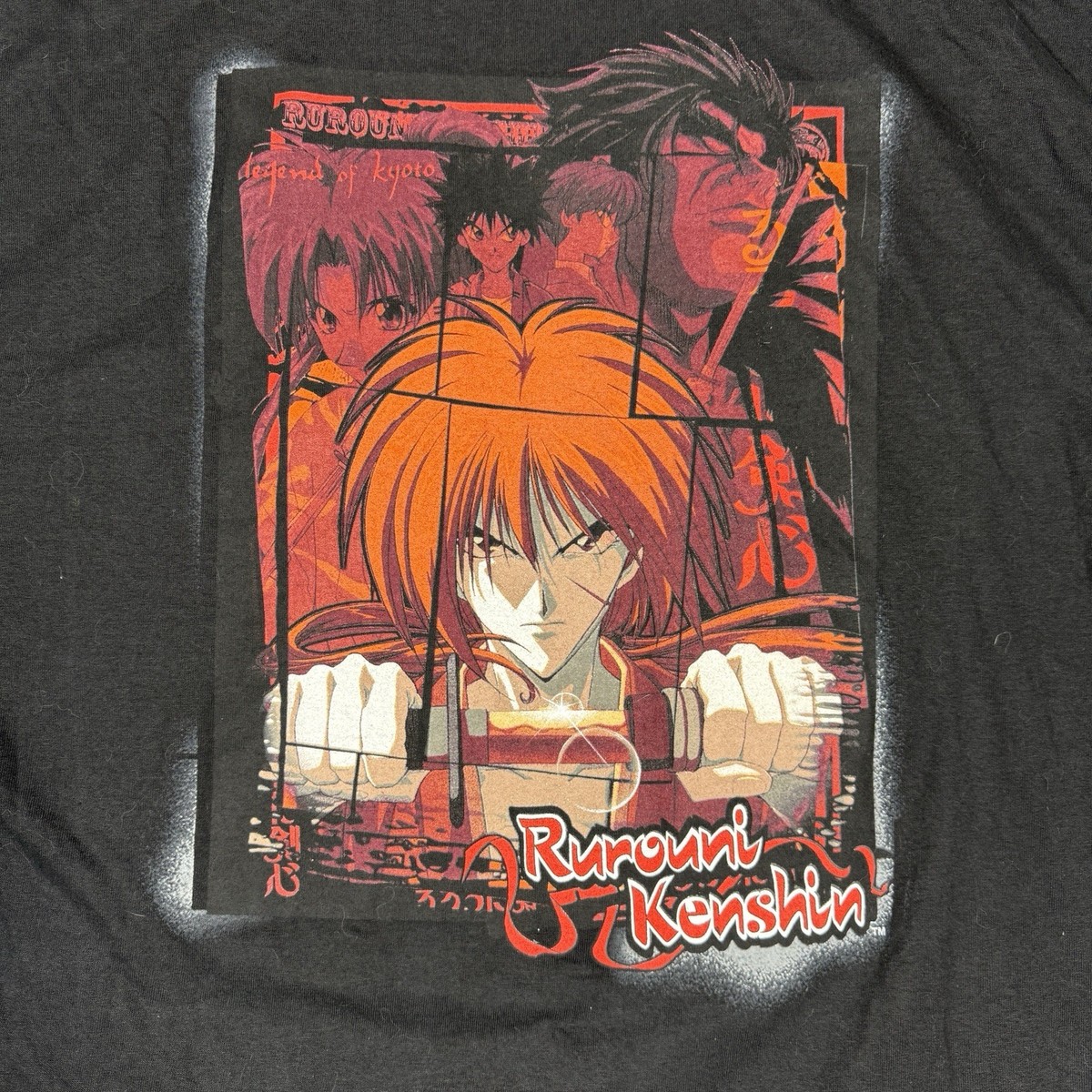 Vintage Rurouni Kenshin Himura ODM Anime Graphic T-Shirt Size XL