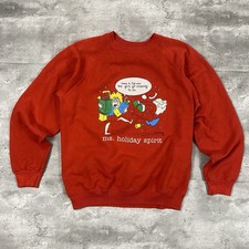 vintage 1990 MS HOLIDAY SPIRIT sweatshirt 90s SANTA CLAUS UGLY CHRISTMAS SWEATER