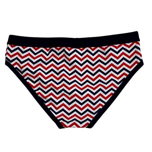 Andrew Christian Swim Briefs Navy/Red/White Chevron Size S (28-31) #70040 NWT - Picture 2 of 5