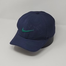 Nike Classic99 Dri Fit Blue Hat Cap Green Swoosh Fitted Men's S/M Golf Pattern