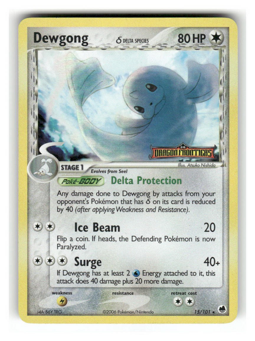 Dewgong 15/101 Rare Dragon Frontiers Pokemon Reverse Holo Lightly Played