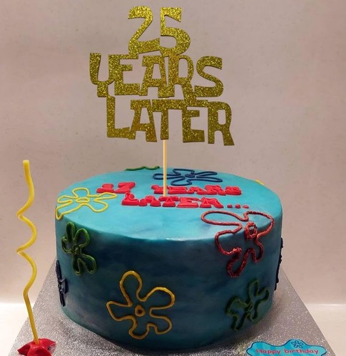 Glitter 25 YEARS LATER Cake topper,25th Birthday Cake Topper,25 Wedding Gold - 第 3/8 張圖片