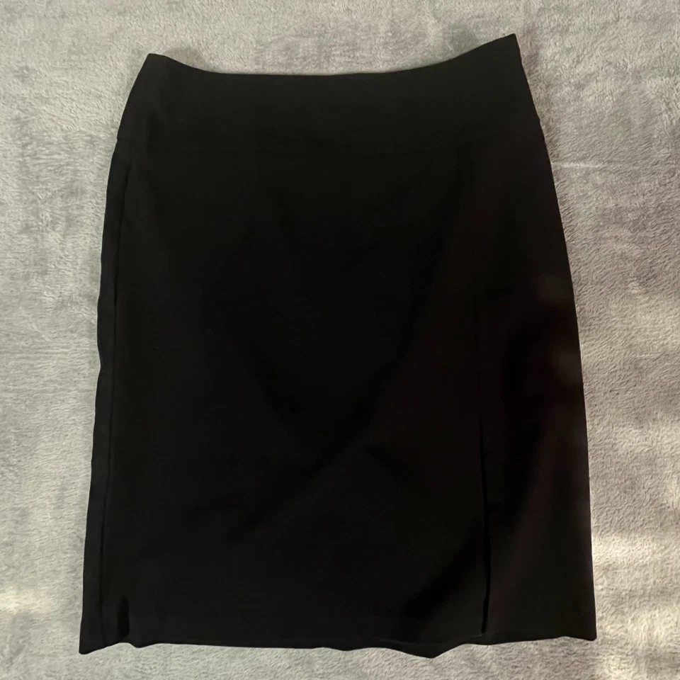 Falda lápiz clásica George para mujer talla 14 negra elástica cintura alta cremallera lateral Foto 2 de 4