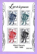 FRANCE 2026 BLOC DECARIS essais couleur FACTEUR Journée du Timbre 1950  Y&T 863
