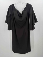 Pre-Owned Calvin Klein Black Size 14 Knee Length Long Sleeve Dress