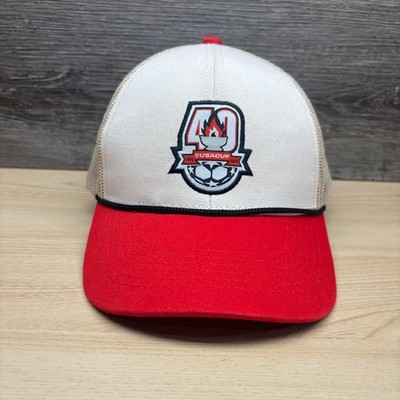 USA CUP Soccer 40th Anniversary NSC Hat Cap Snap Back White Red Beige Trucker