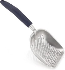 Non-Stick Metal Cat Litter Scoop with Long Handle Solid Aluminum Alloy Deep