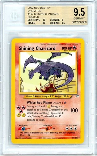 Pokemon Shining Charizard #107 Neo Destiny Holo BGS 9.5 Gem Mint Two 10 Subgrade
