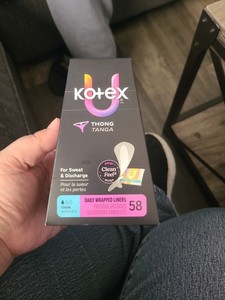 Kotex Daily Thong Liners, Wrapped, Light Absorbency, Regular One Size, Core