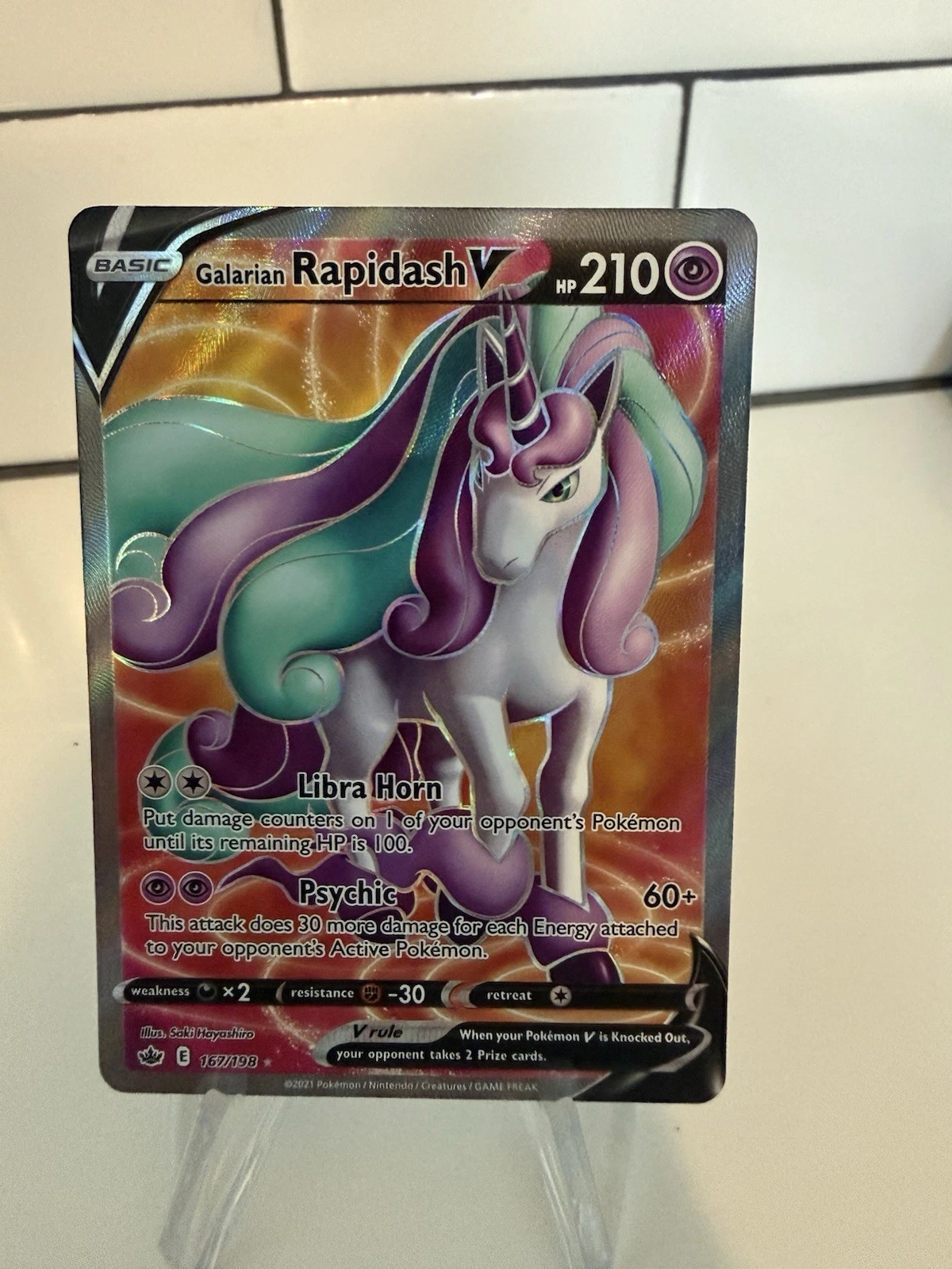 Galarian Rapidash V 167/198 Chilling Reign Pokemon Card NM