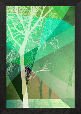 P22-B TREES AND TRIANGLES Framed Wall Art Poster Canvas Print Picture