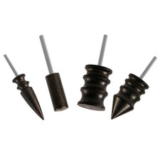 4pcs Leather Burnisher Bits for Rotary Tool, 4 Styles M, black