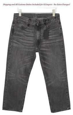 R13 Boyfriend Women Jeans 30 Wilson Black Washed Faded Cropped Ankle -