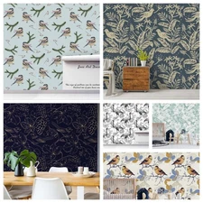 3D Birds Leaves Pattern Self-adhesive Wallpaper Removable Wallpaper Wall Mural