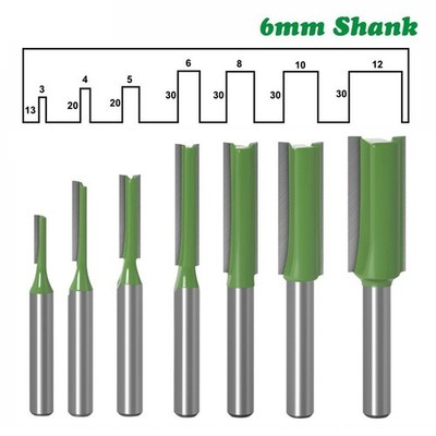 1X 6MM Schaft Fräsen Cutter Holz Schnitzen Single Double Flute Gerade Router Bit