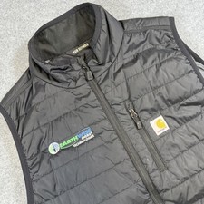 Carhartt Vest Mens XL Black Rain Defender Quilted Insulated Full Zip OV2286-M