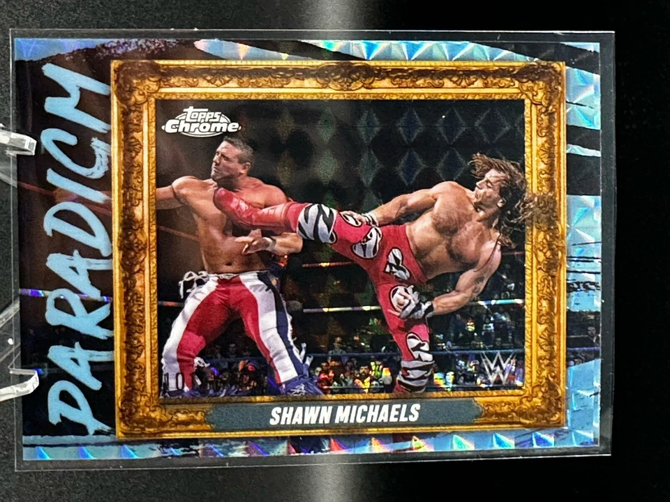 2025 Topps Chrome WWE - Paradigm Aqua Refractor #PAR-SML Shawn Michaels /125 HBK - Image 2 of 3