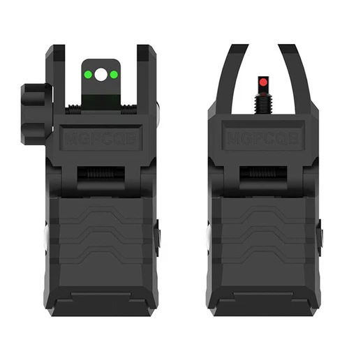Foldable Iron Sights Flip-up Front and Rear Sight Fiber Optics Dual Aiming New - Picture 8 of 14
