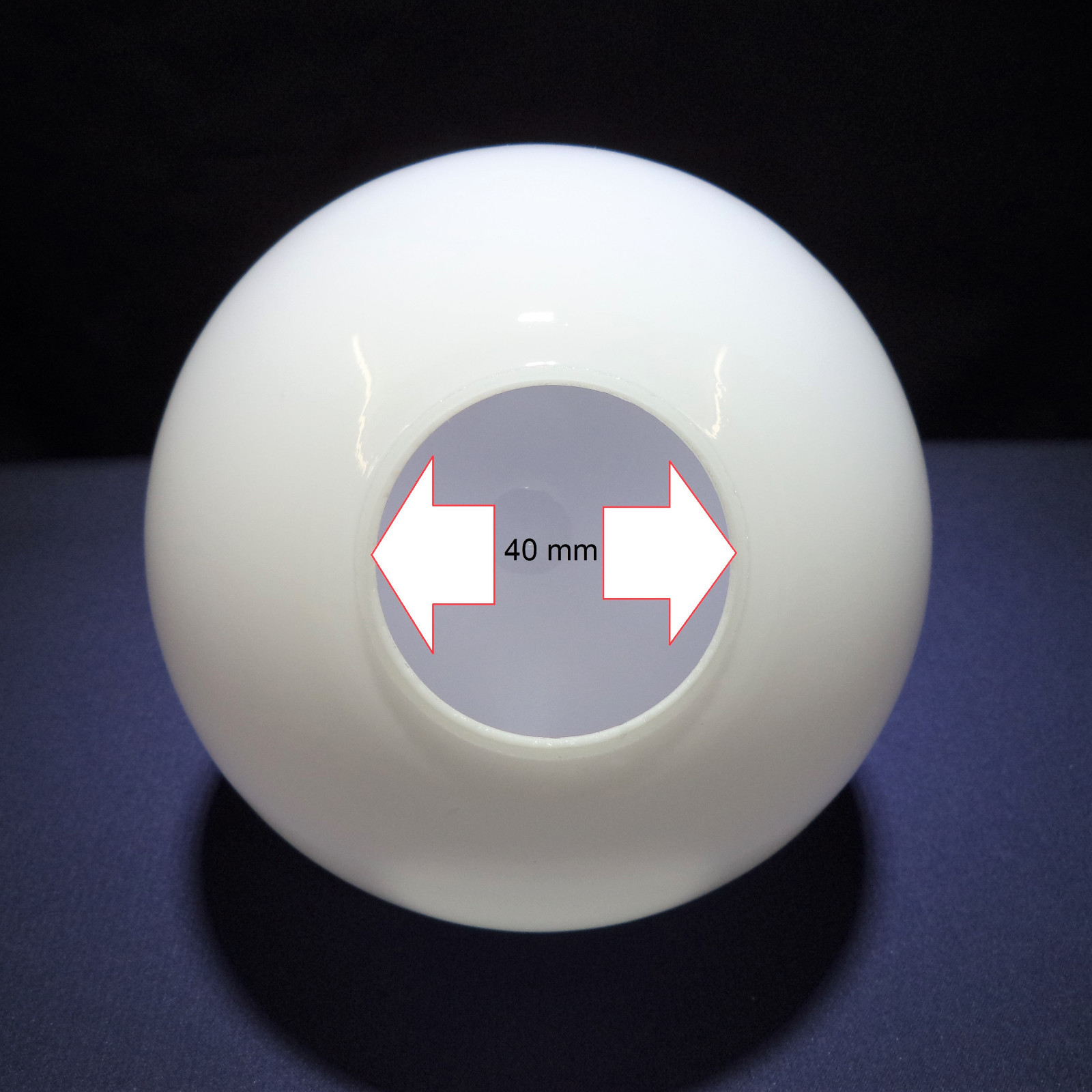 Ersatzglas Lampenschirm Lampenglas Opalkugel glänzend Ø120mm, Öffnung Ø40mm