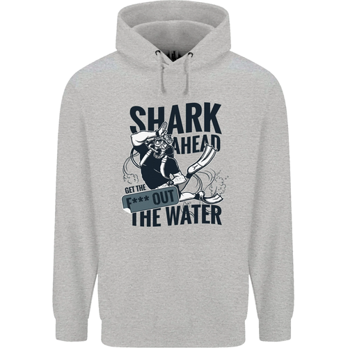 Shark Ahead Funny Scuba Diving Diver Childrens Kids Hoodie - Picture 42 of 72
