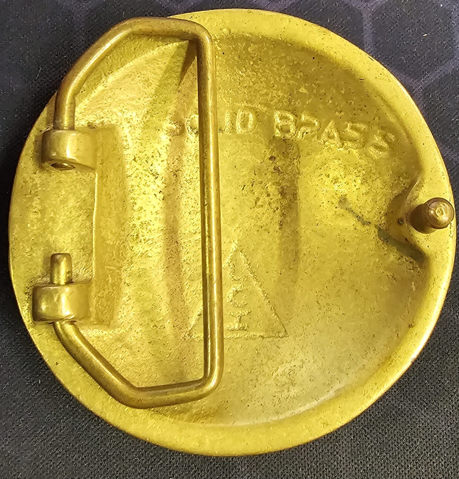 VTG Solid Brass Round Baseball Engraved Belt Buck… - image 5