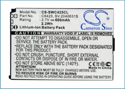 Replacement Battery For Swissvoice 3.7v 600mAh / 2.2Wh Cordless Phone Battery
