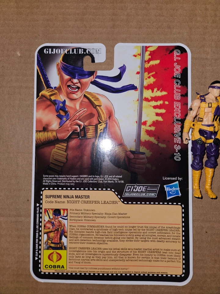 Figura Completa GI Joe Night Creeper Leader FSS 3.0 2015 Collector's Club Ninja Foto 2 de 4