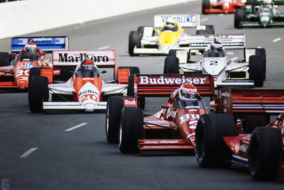 Bobby Rahal Truesports March 86C Ford leads Emerson Fittipal Indy 1986 Photo