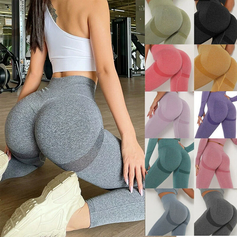 Women Scrunch Butt Lift Leggings High Waist Seamless Yoga Pants Ruched Push  Up