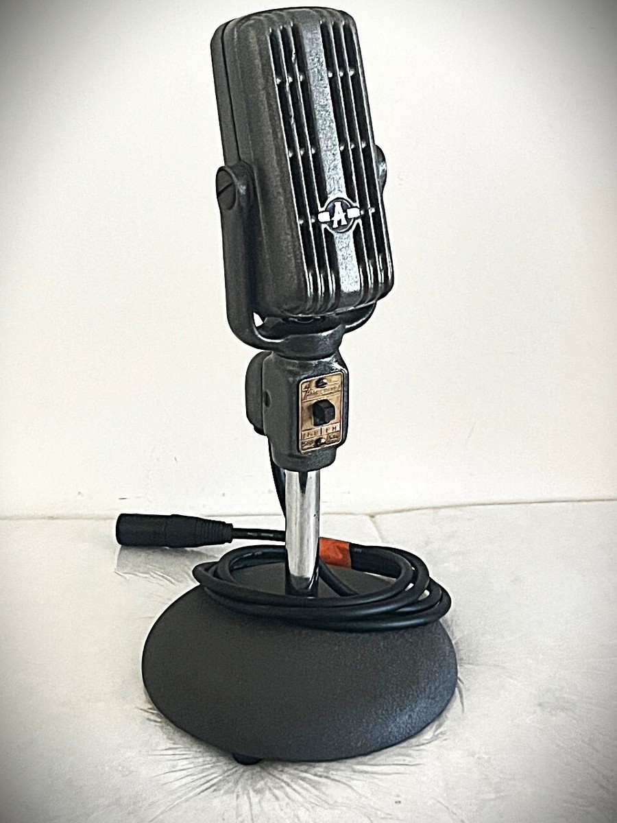 Vintage 1940's AMPERITE RIBBON MICROPHONE-RBBH - working w/stand