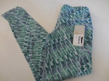 NWT Girls Zella Girl Printed Leggings Aqua Blue Pants Size L 10-12 dd8