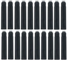20 - Fountain Pen Refill Ink Cartridges for Kaweco Sport, Pelikan, Sensa - BLACK