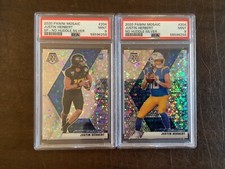 2020 Mosaic Justin Herbert No Huddle Silver Rookie BASE & VARIATION 2 CARD LOT