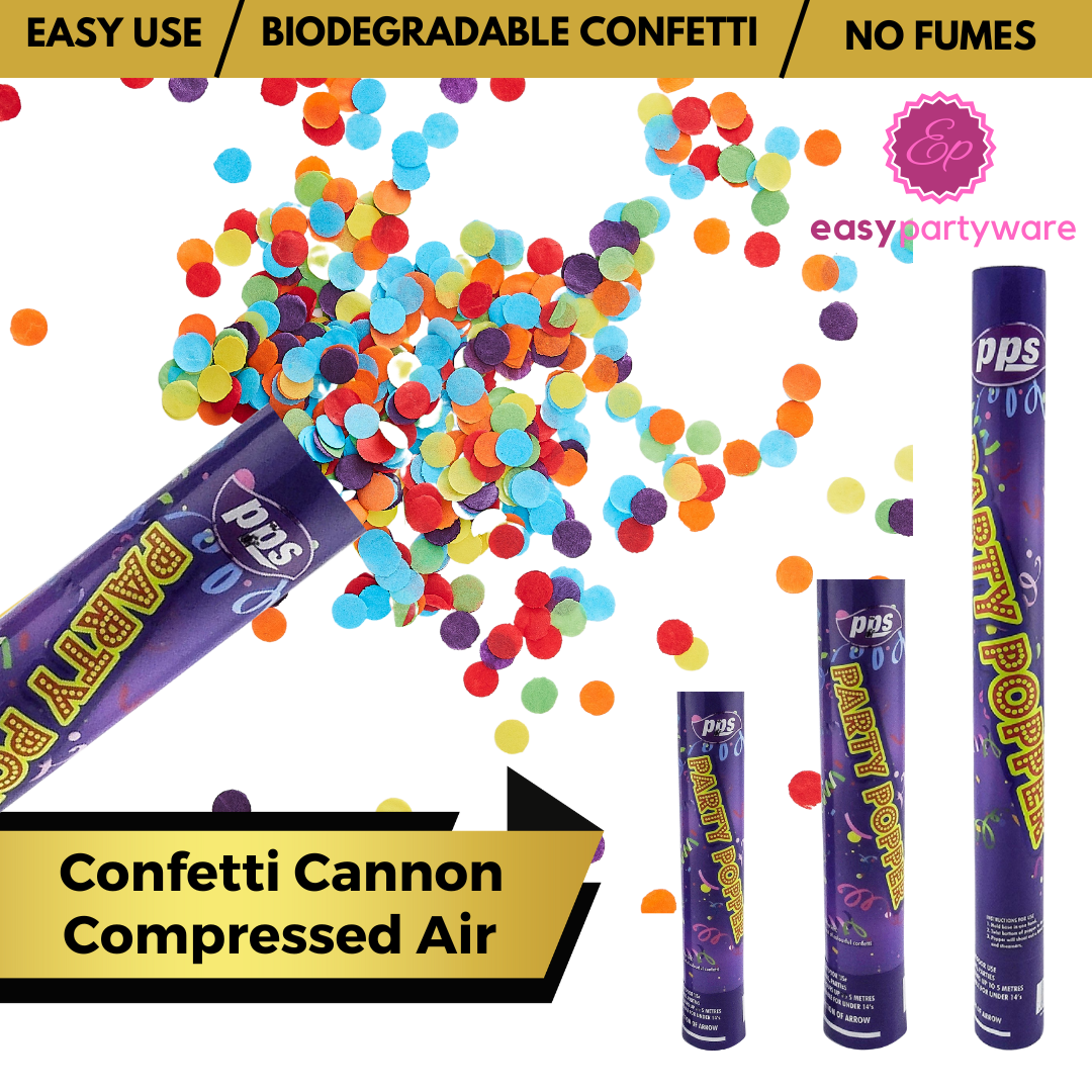 Party Confetti Cannon Large Party Poppers 60cm 30cm 20cm Compressed Air
