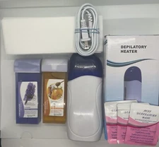 Roll on Wax Warmer Kit, Portable Home Waxing Kit, Wax Roller Wax + Strips