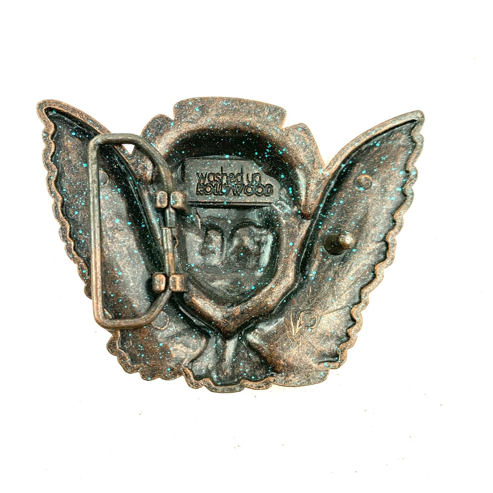 Washed Up Hollywood Angel Metal Belt Buckle Grunge Skull Punk Biker - Image 3 of 4