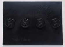 Lego 2x Black Tile Modified Plate 3 x 4 with 4 Studs in Center