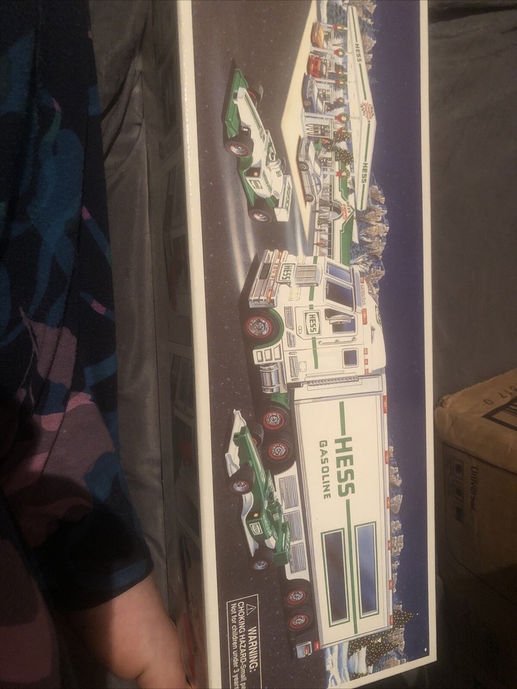 2003 hess toy truck and race cars
