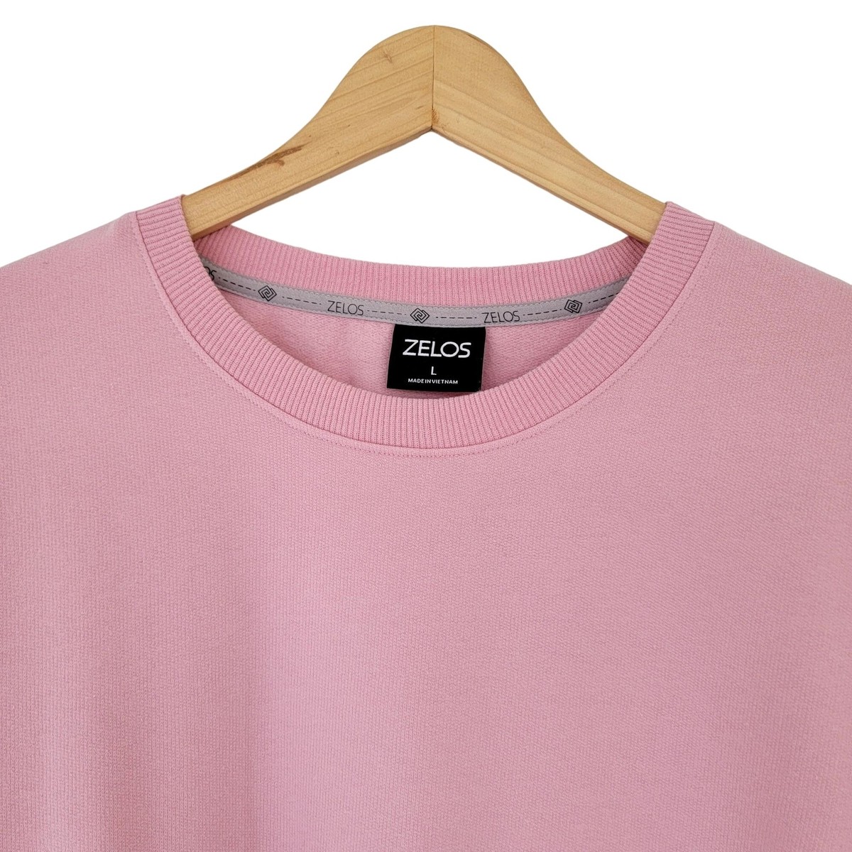 Zelos Long Sleeve Cotton Blend Sweatshirt Pink Woman L Crew Zelos Long Sleeve Cotton Blend Sweatshirt Pink Woman L Crew