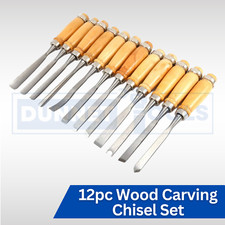 Wood Chisel Set 12pc Carbon Steel Heat Treated Woodworking Tools