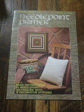 Needlepoint Primer Book/Leaflet from Leisure Arts Basic Instructions w. 12 Stitc