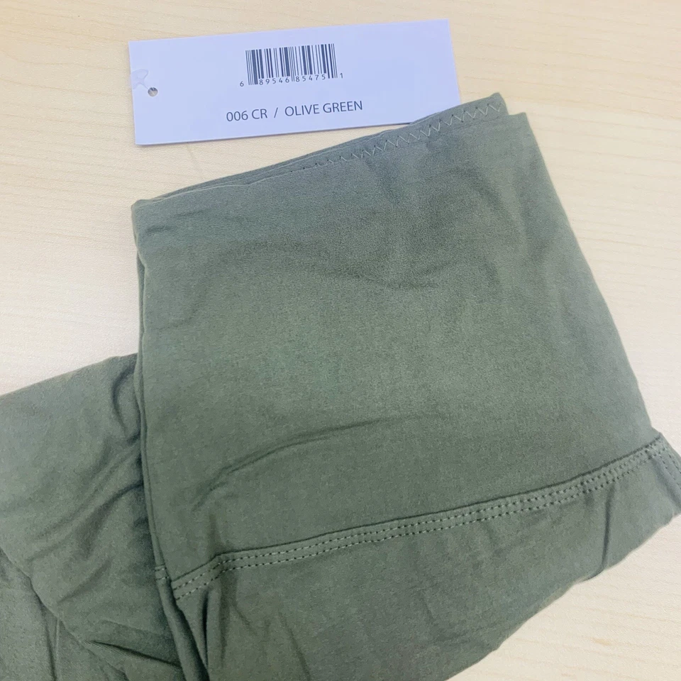 Leggings capri para mujer talla única verde oliva 5" cintura alta yoga, correr Foto 4 de 4