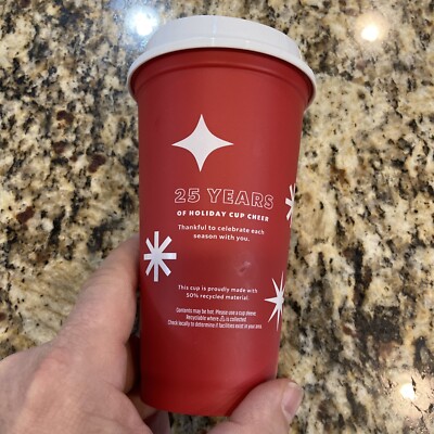 Starbucks 2022 Reusable Holiday Red Cup 25th Anniversary -Limited Edition |  eBay