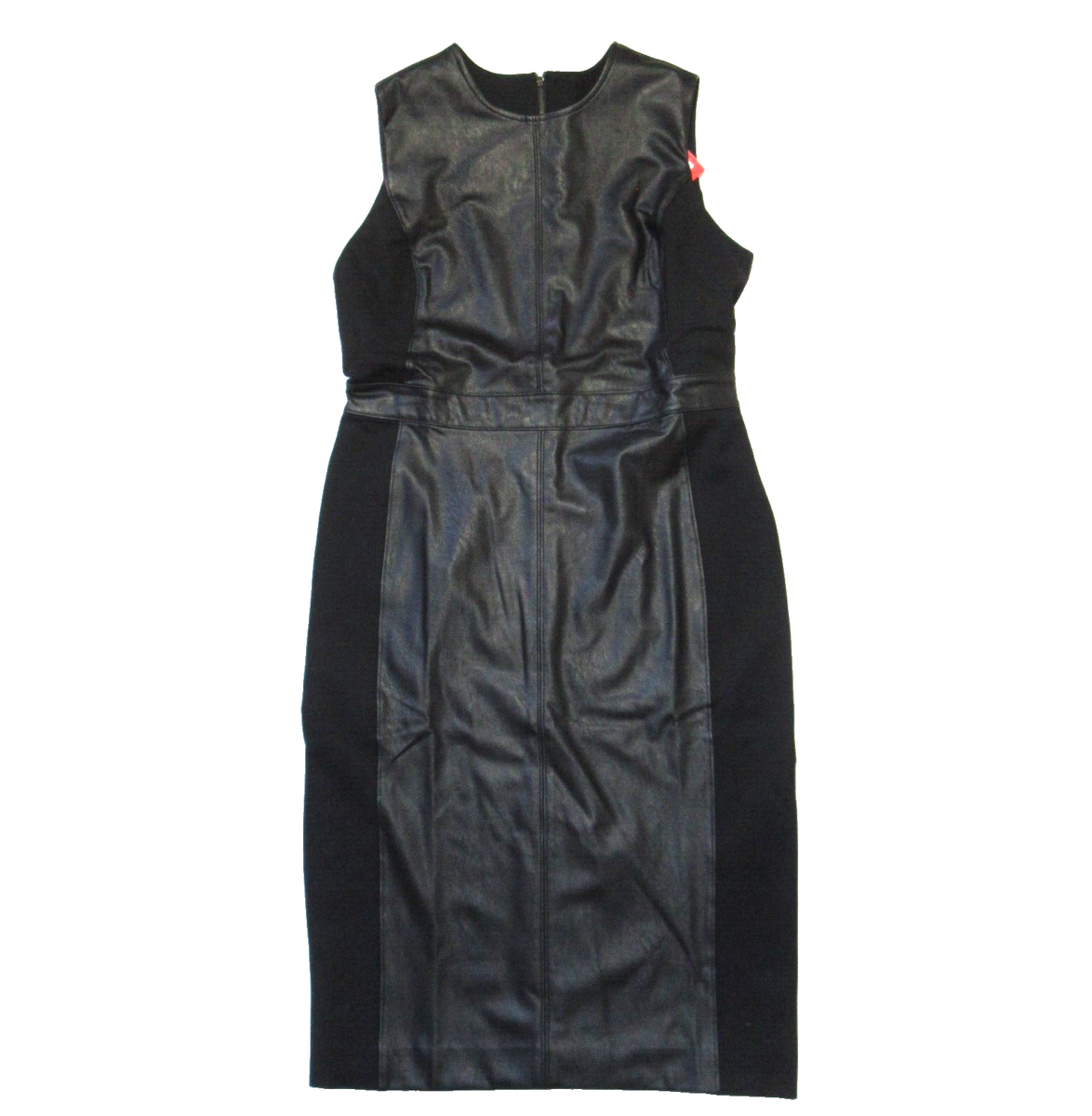 spanx leather-like combo fitted dress Spanx Leather Combo Fitted Dress Black Xs